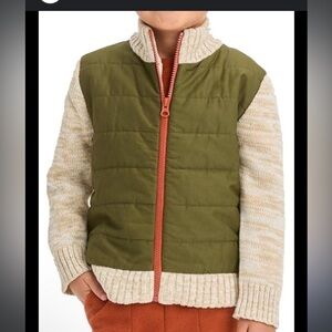 Green and Cream Quilted Jacket for Kids